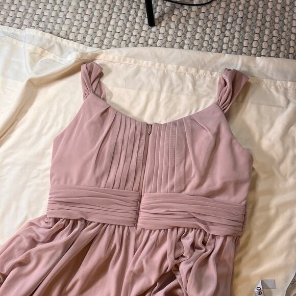 Azazie Pink Melanie Empire Formal Bridesmaid Maxi Floor Length Dress Wmns 12 - Picture 7 of 16